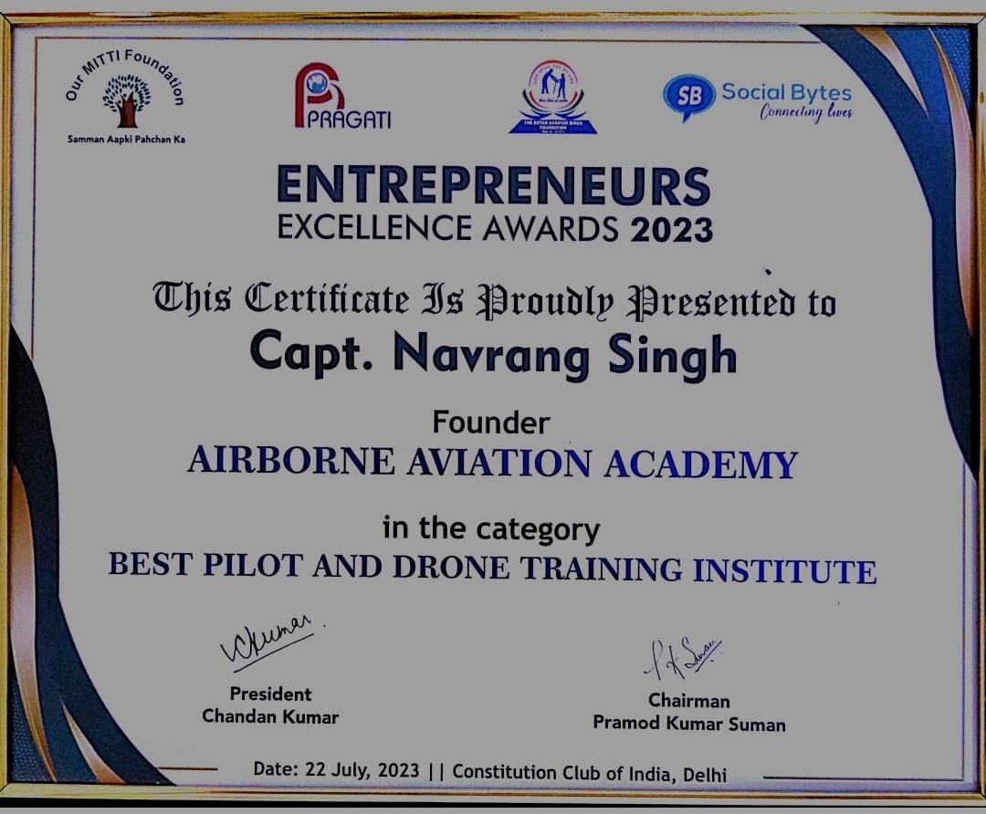 Flapone Aviation Receives the Award for Best Pilot and Drone Training Institute